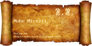 Muhr Mirtill névjegykártya